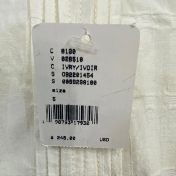 Free People NEW Ivory Tie Back Cotton Ezra Midi Dress NWT Size 6 - Picture 6 of 14